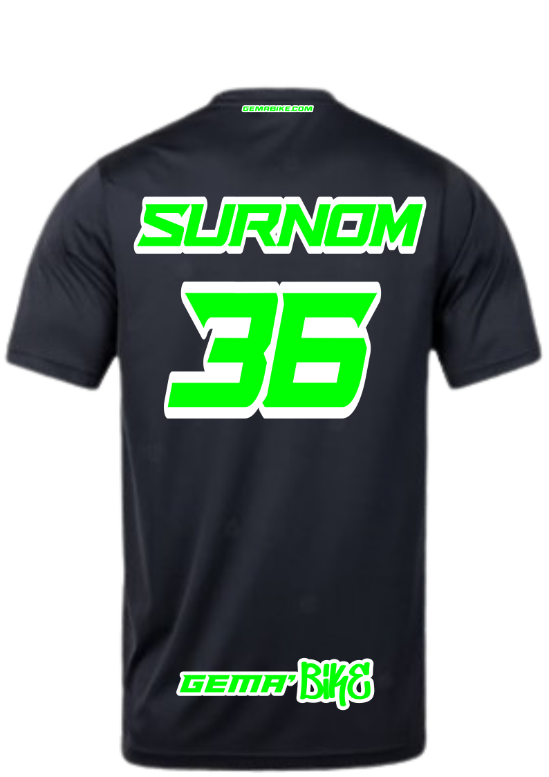 T-shirt Vert Fluo + Contour personnalisé