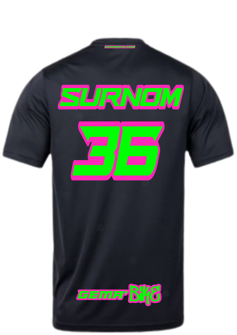 T-shirt Vert Fluo + Contour personnalisé