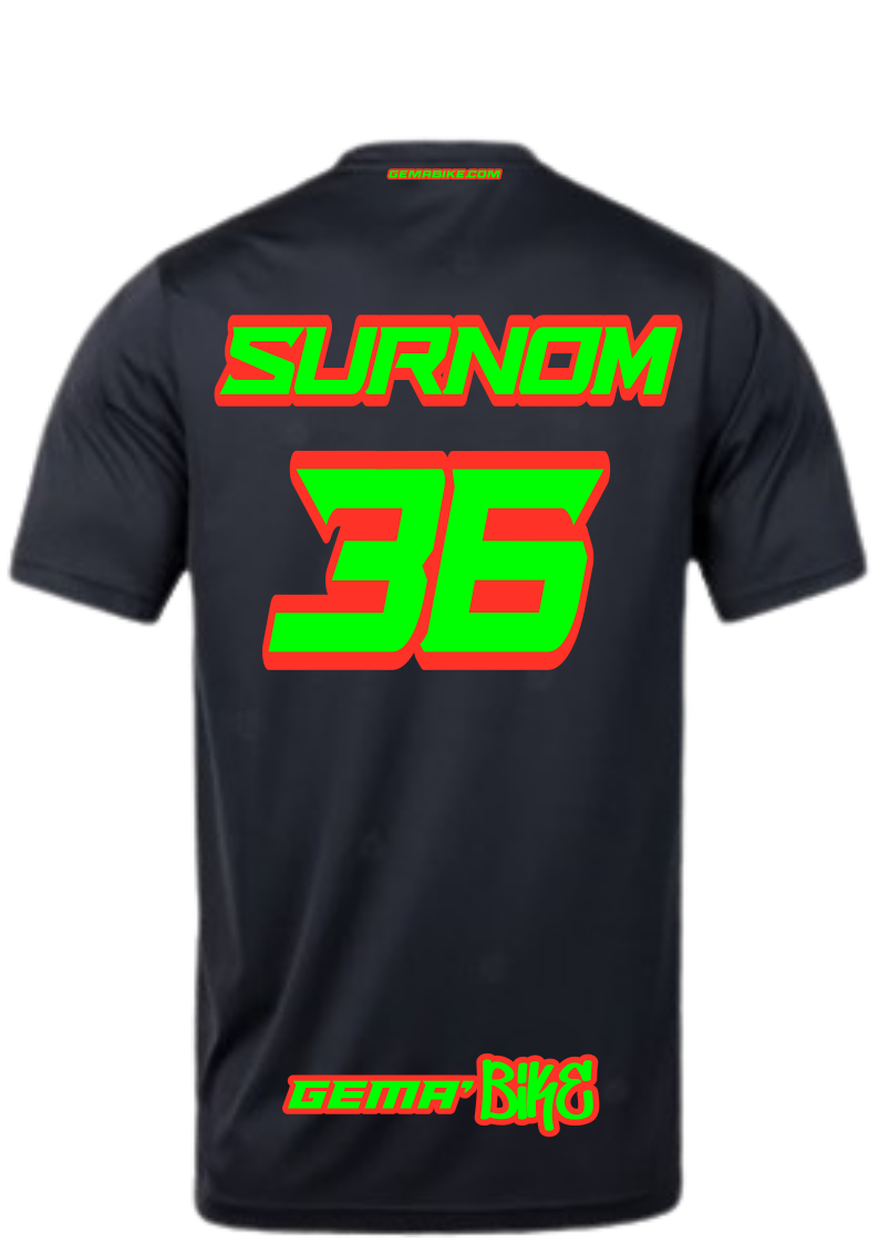 T-shirt Vert Fluo + Contour personnalisé