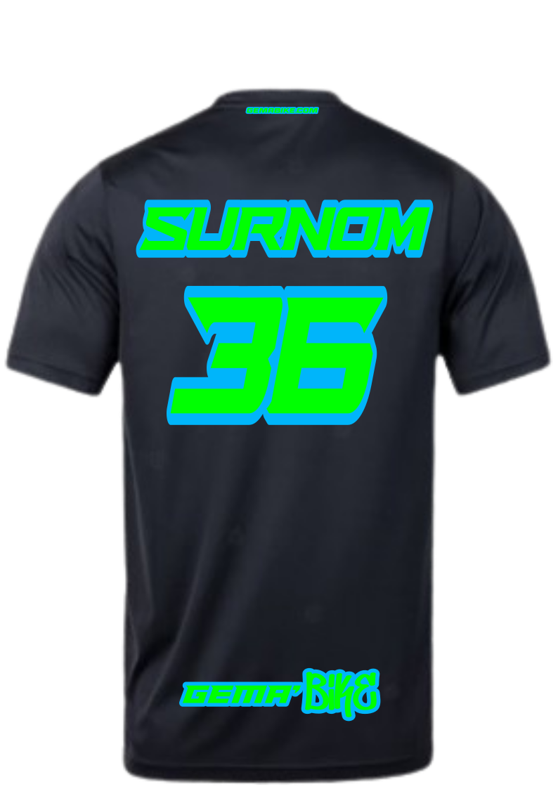 T-shirt Vert Fluo + Contour personnalisé