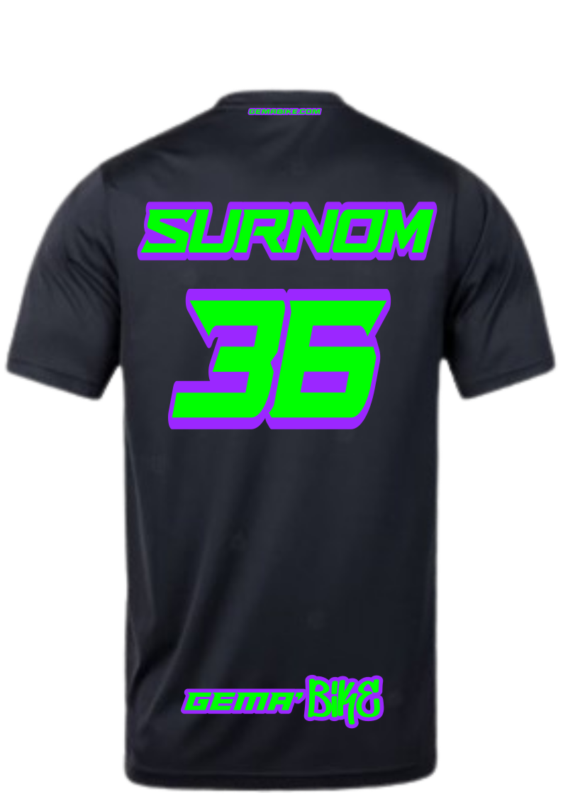 T-shirt Vert Fluo + Contour personnalisé