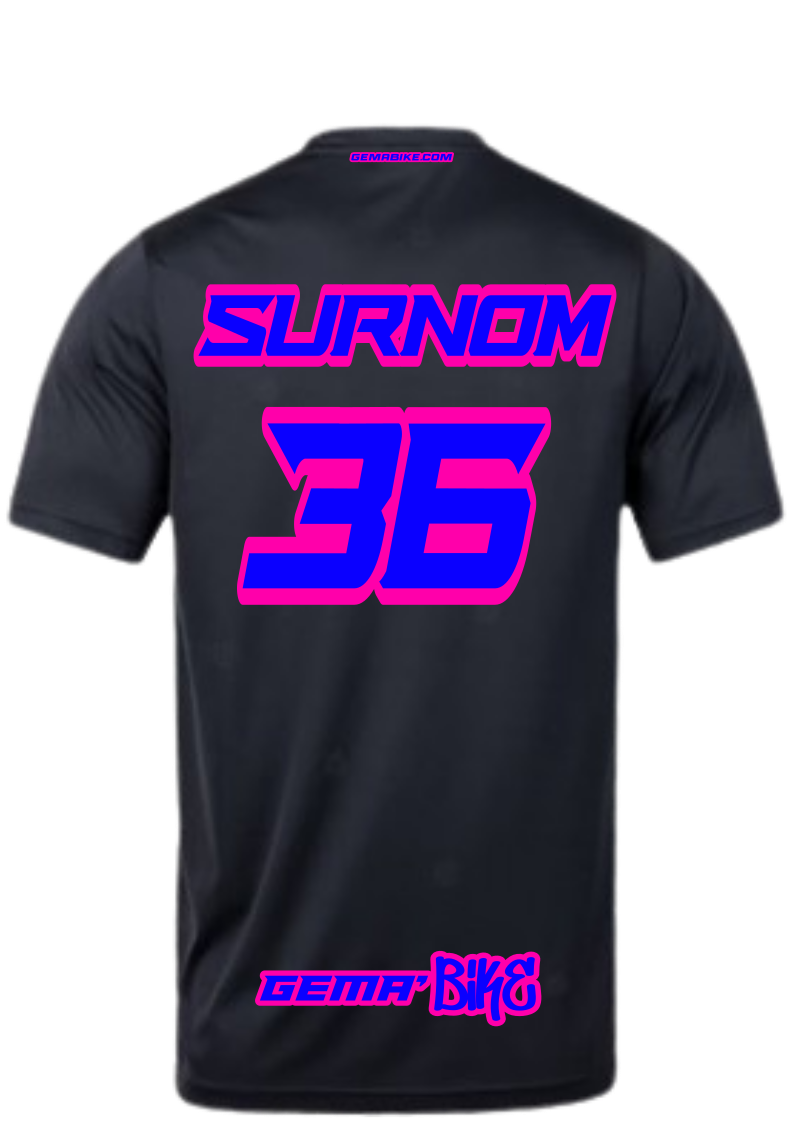 T-shirt Bleu + Contour personnalisé