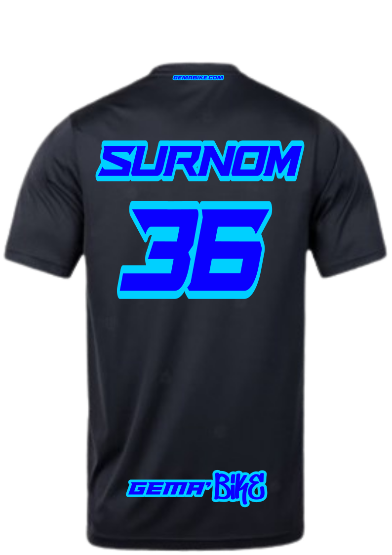 T-shirt Bleu + Contour personnalisé