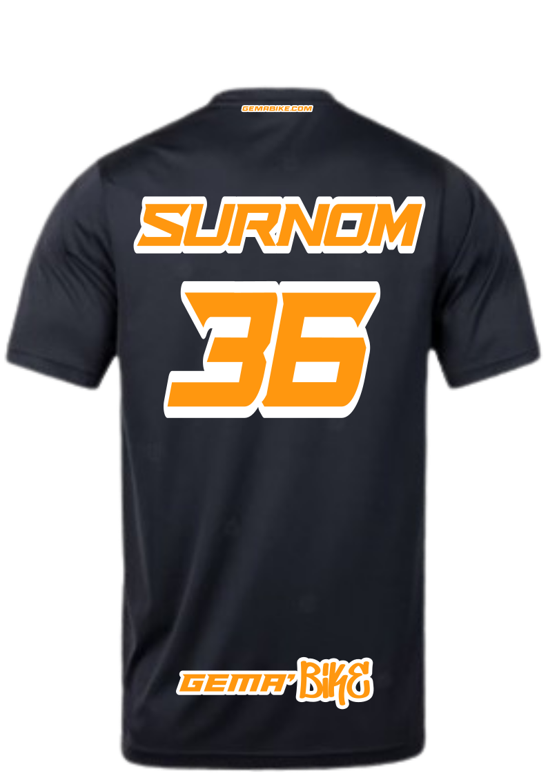 T-shirt Orange Fluo + Contour personnalisé