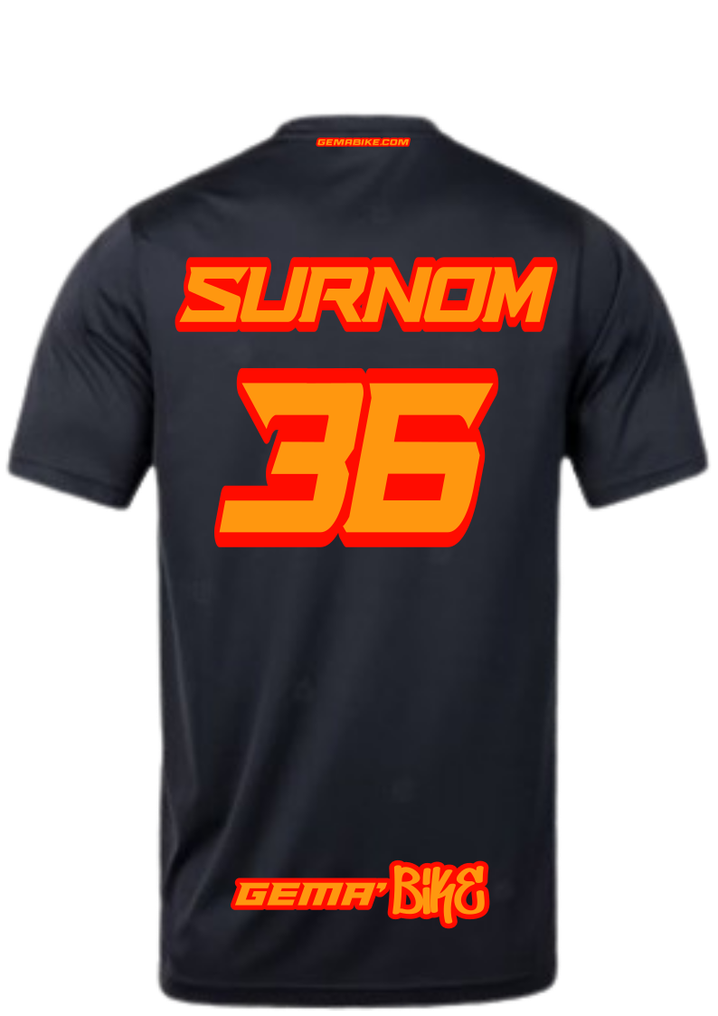 T-shirt Orange Fluo + Contour personnalisé