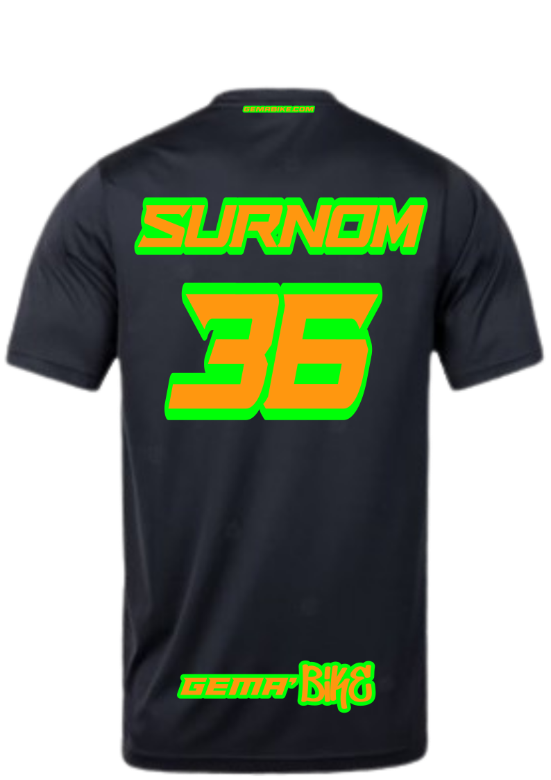 T-shirt Orange Fluo + Contour personnalisé