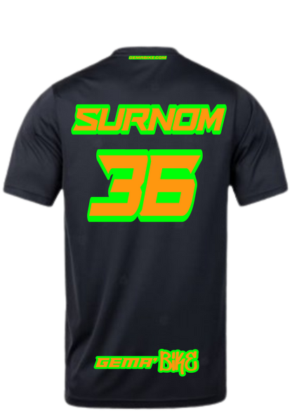 T-shirt Orange Fluo + Contour personnalisé