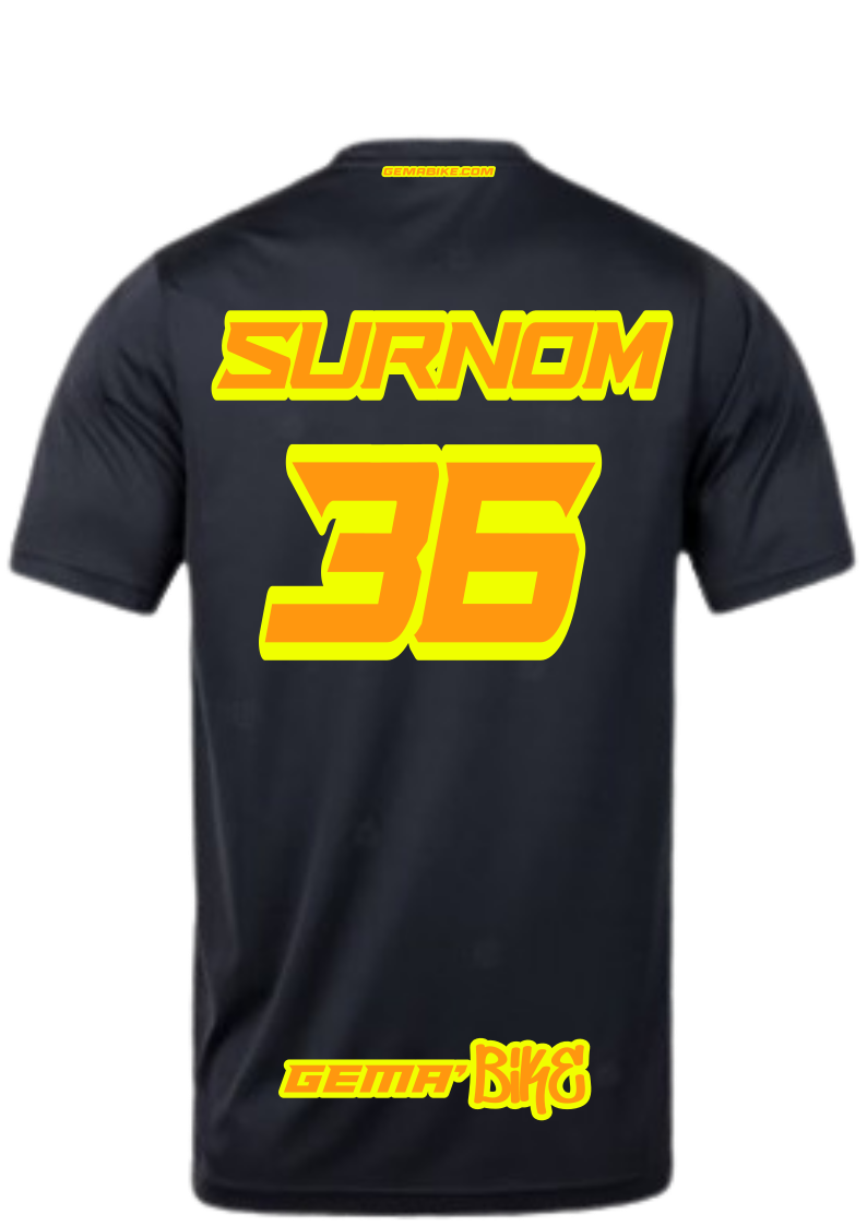 T-shirt Orange Fluo + Contour personnalisé