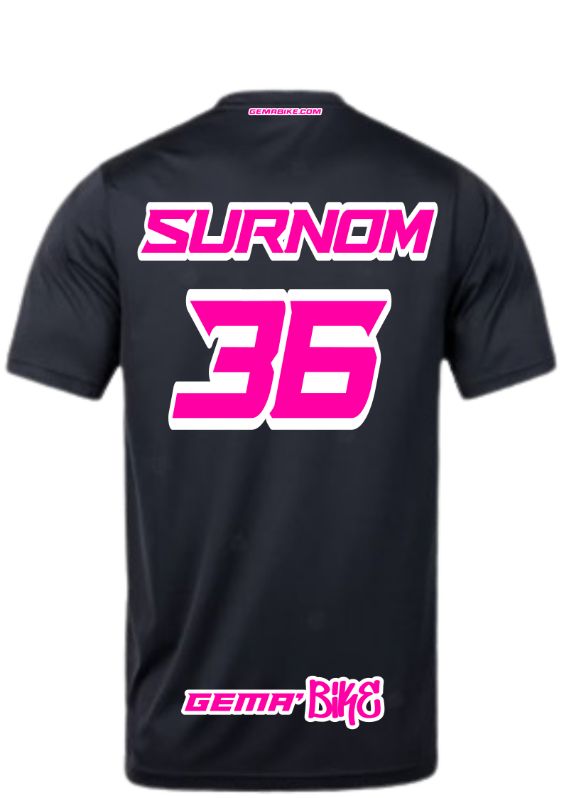 T-shirt Rose Fluo + Contour personnalisé
