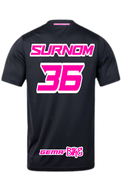 T-shirt Rose Fluo + Contour personnalisé