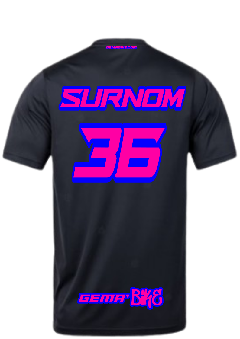 T-shirt Rose Fluo + Contour personnalisé