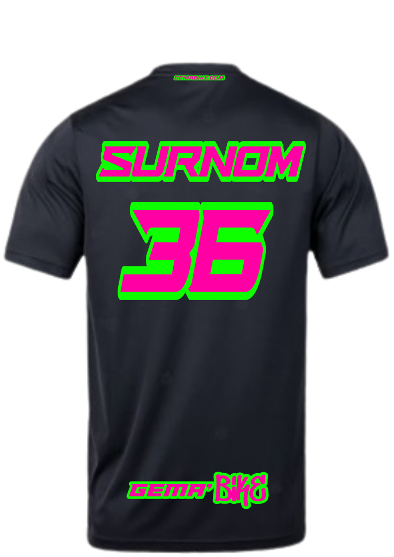 T-shirt Rose Fluo + Contour personnalisé