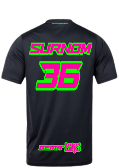 T-shirt Rose Fluo + Contour personnalisé