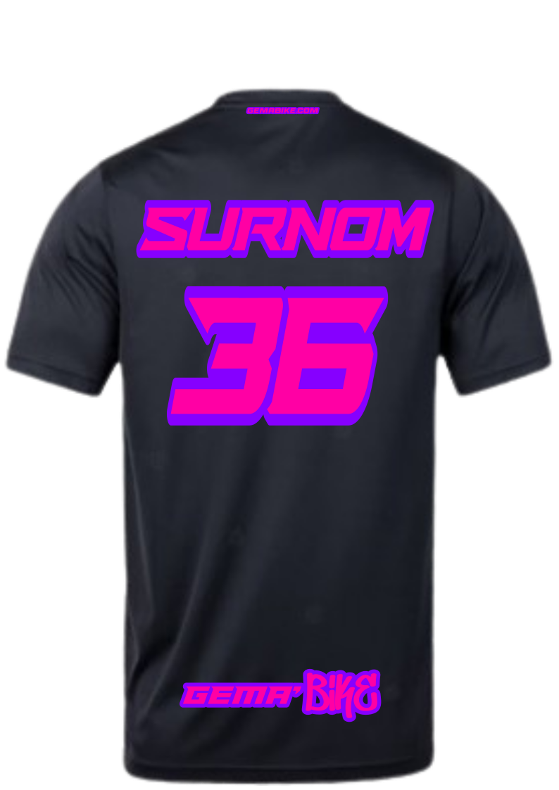 T-shirt Rose Fluo + Contour personnalisé