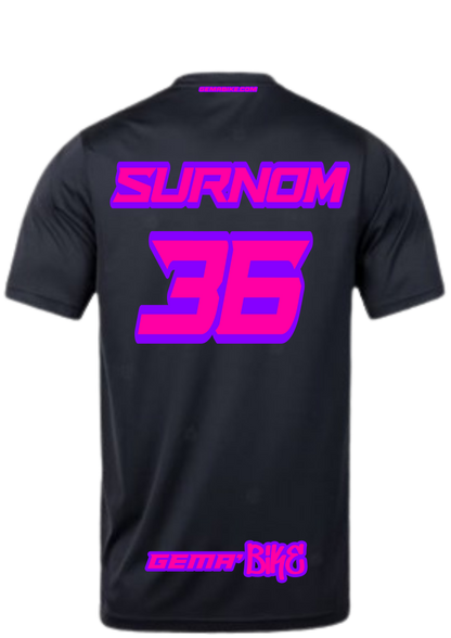 T-shirt Rose Fluo + Contour personnalisé