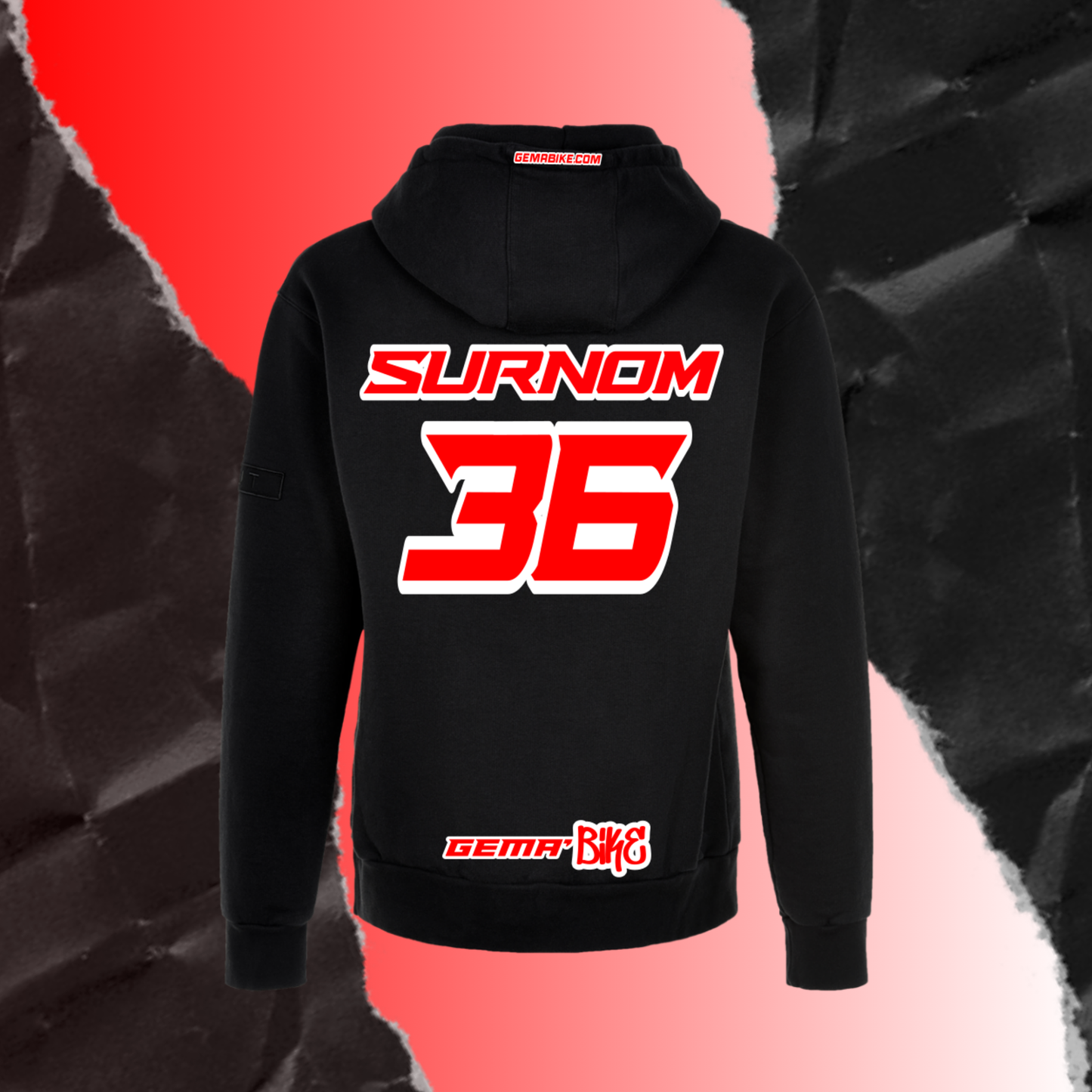 Sweat Rouge + Contour personnalisé