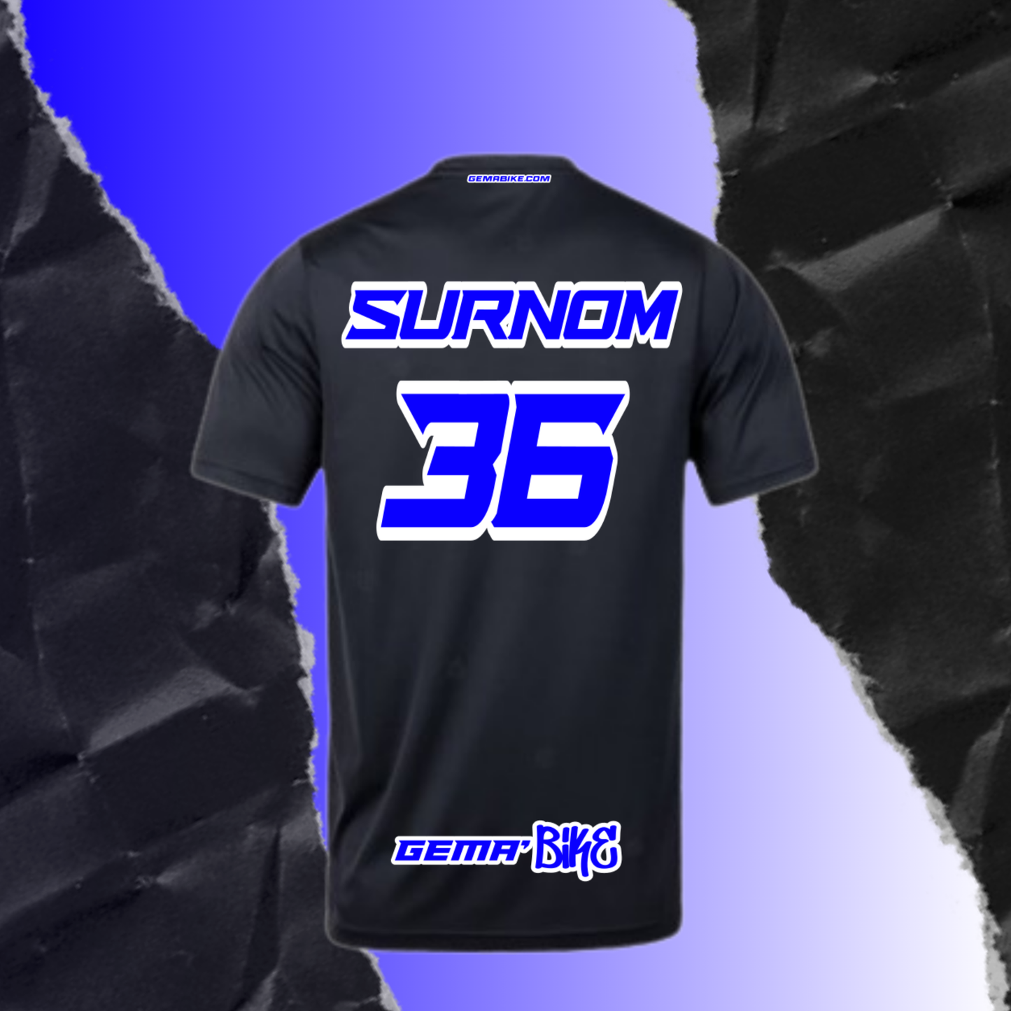 T-shirt Bleu + Contour personnalisé