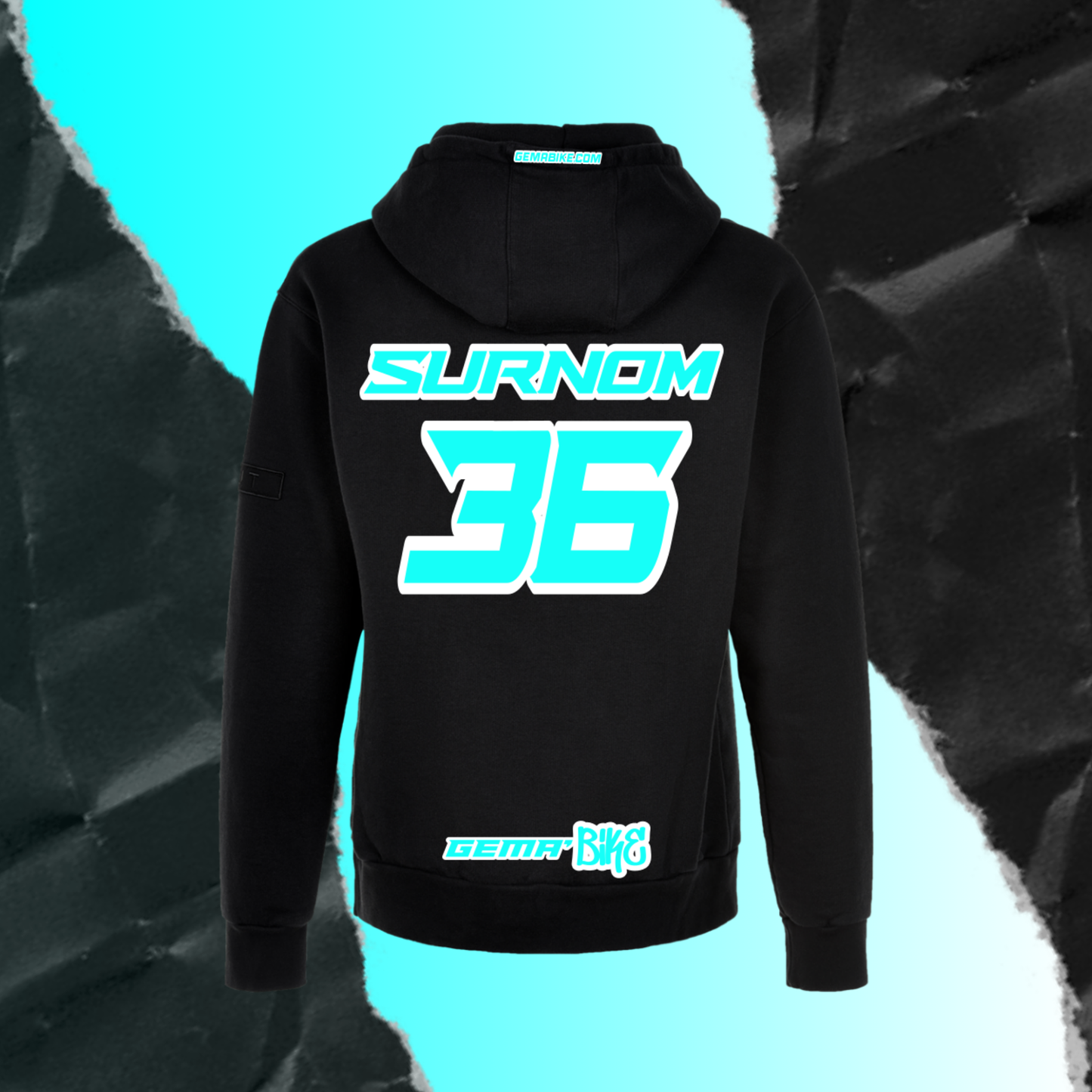 Sweat Turquoise + Contour personnalisé