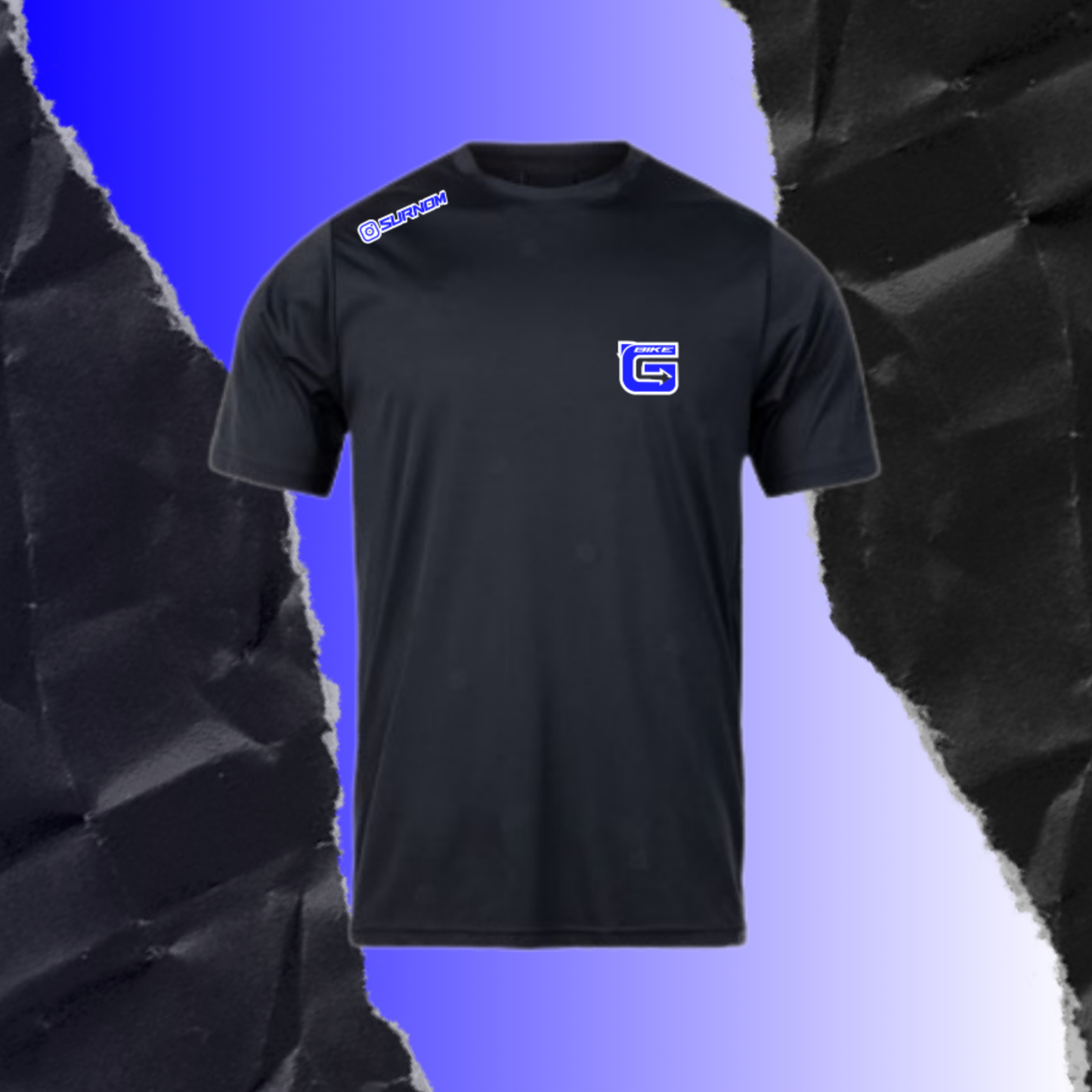 T-shirt Bleu + Contour personnalisé
